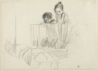 Children Looking over the Edge of a Crib, Jean-Louis Forain