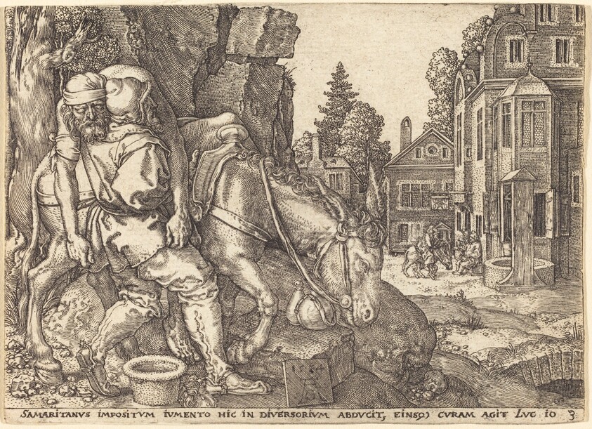 The Good Samaritan Placing the Traveler on a Mule