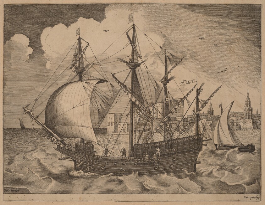 Armed Four-Master Putting Out to Sea