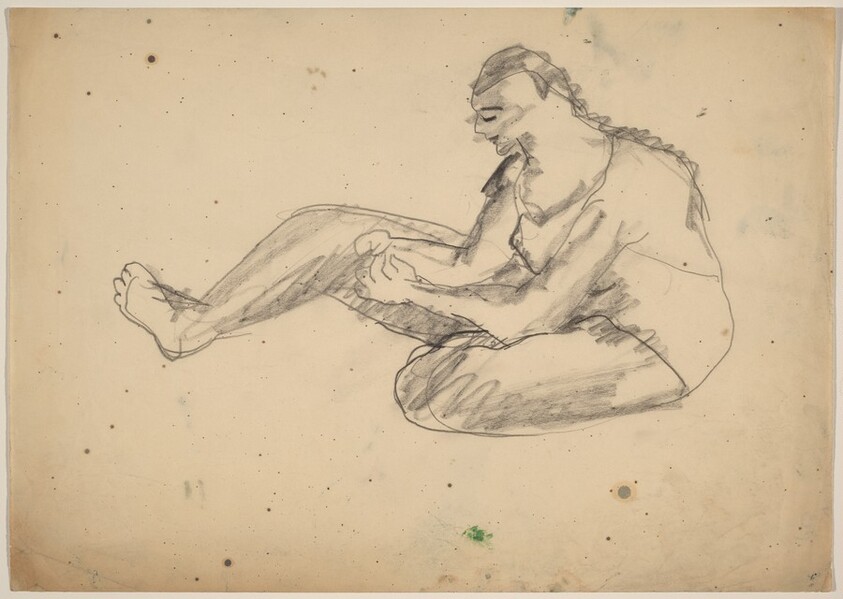 Seated Woman Wearing a Bathing Suit