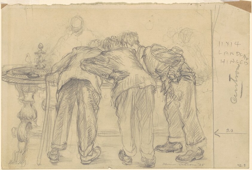 Study for "Laying the Bets"