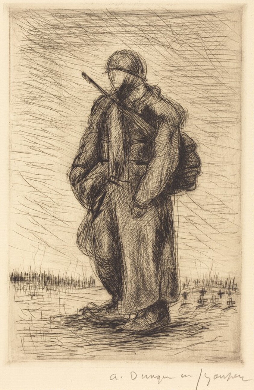 Lone Soldier in Battle-Dress