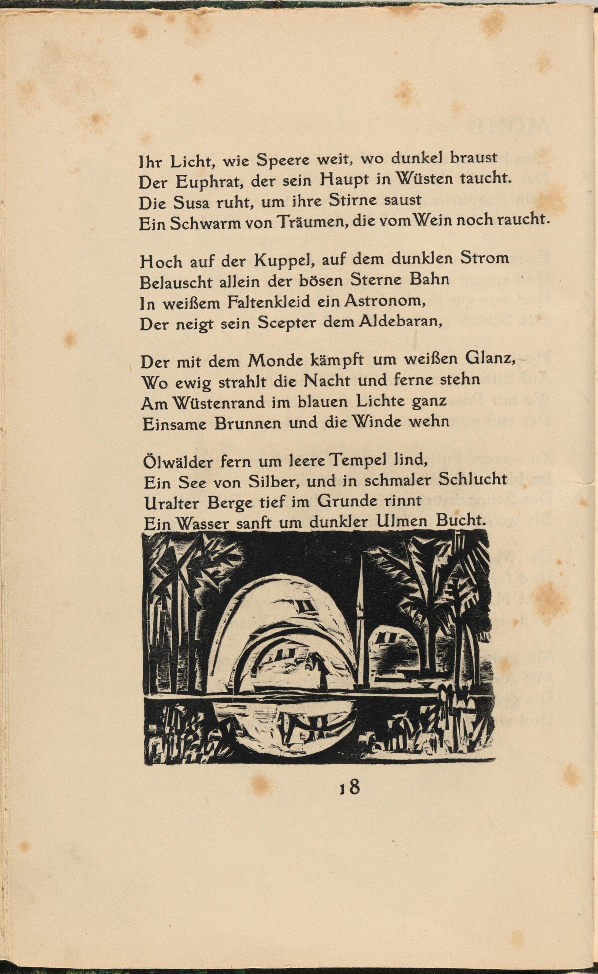 Mond (Moon) (in-text plate) from mock-up of Georg Heym: Umbra Vitae (Georg Heym: Shadow of Life)