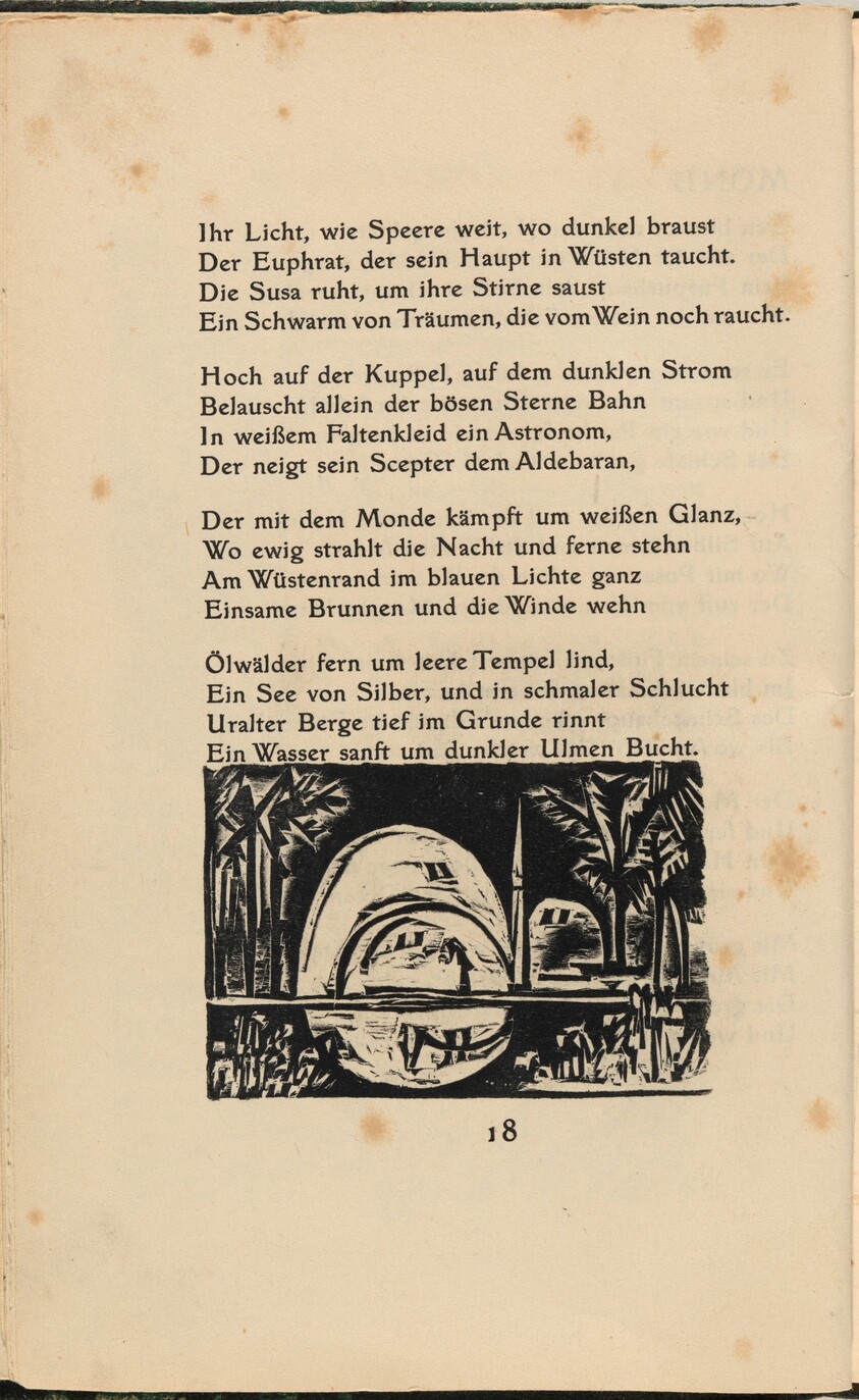 Mond (Moon) (in-text plate) from mock-up of Georg Heym: Umbra Vitae (Georg Heym: Shadow of Life)