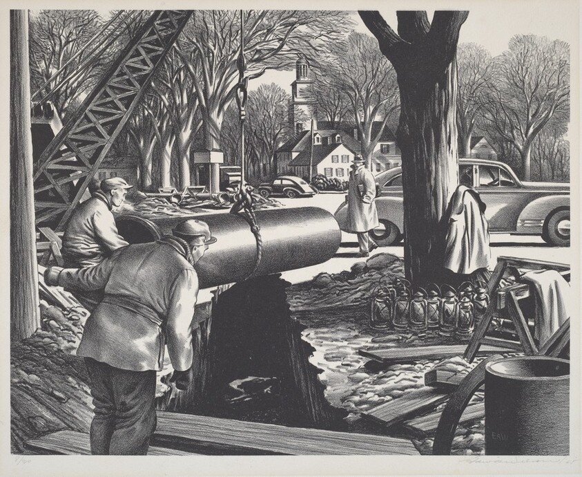 Untitled (Laying pipe in a New England town)