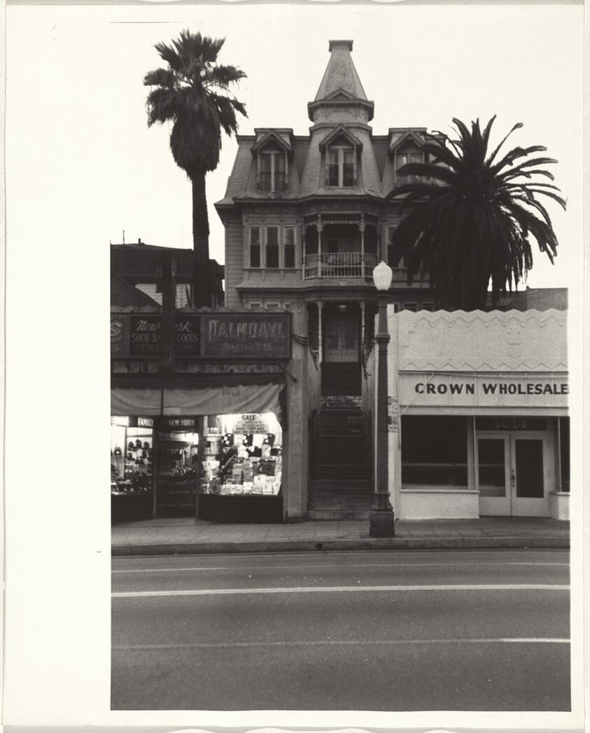 Shoe store before old house--Los Angeles