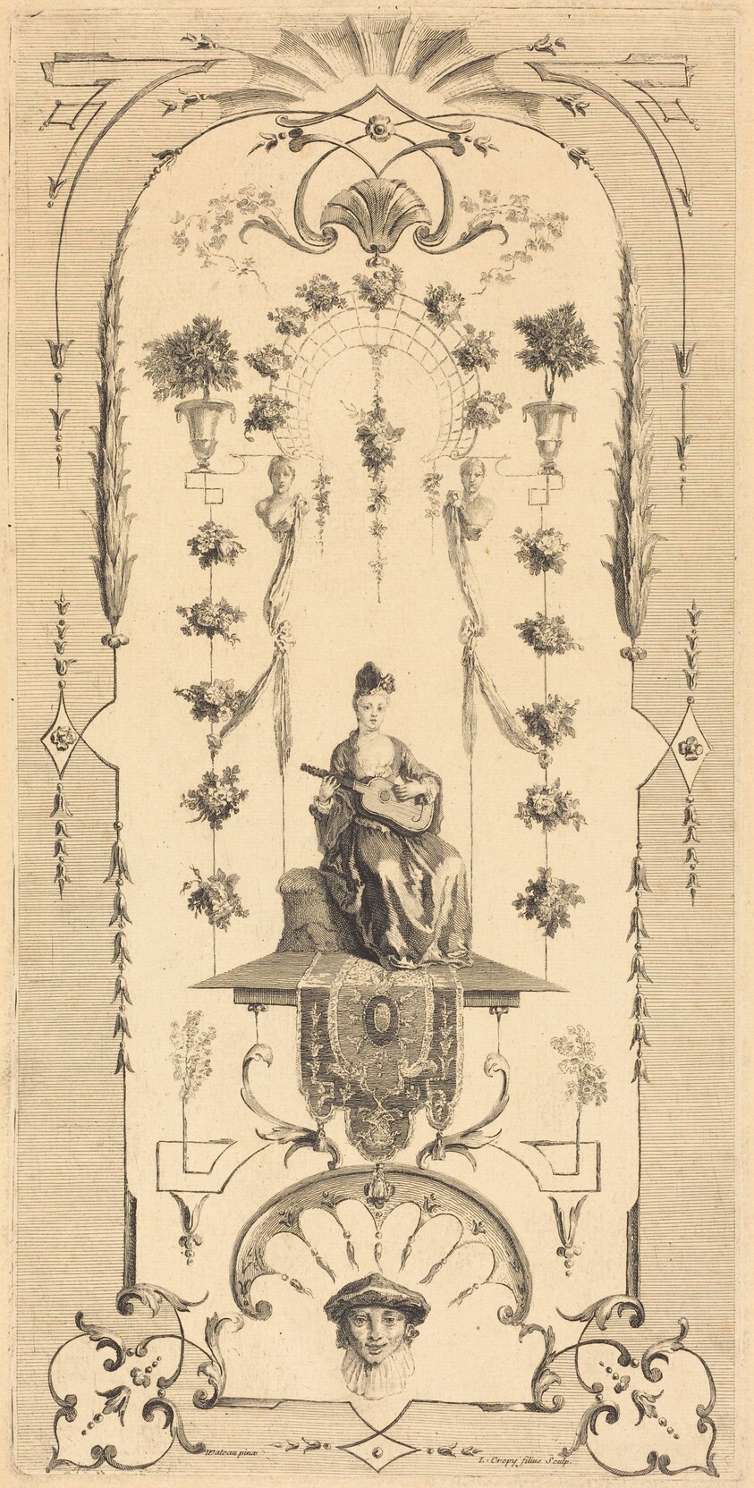 Seated Woman Playing a Guitar