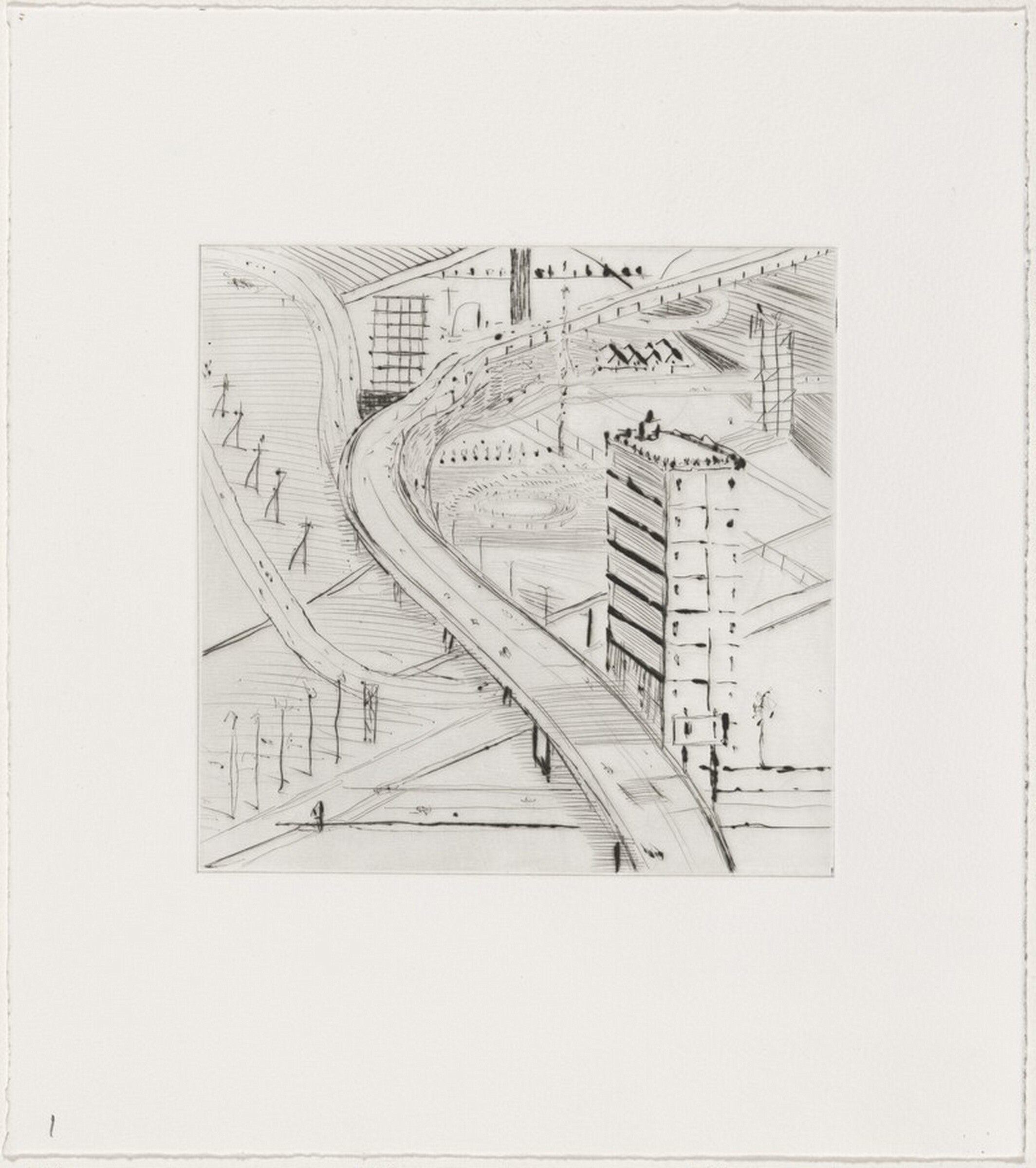 Freeway Building [working proof 1], Wayne Thiebaud, 1998