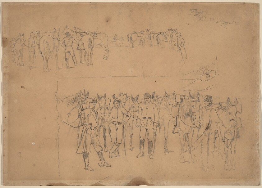 Officers and Horses at Rest