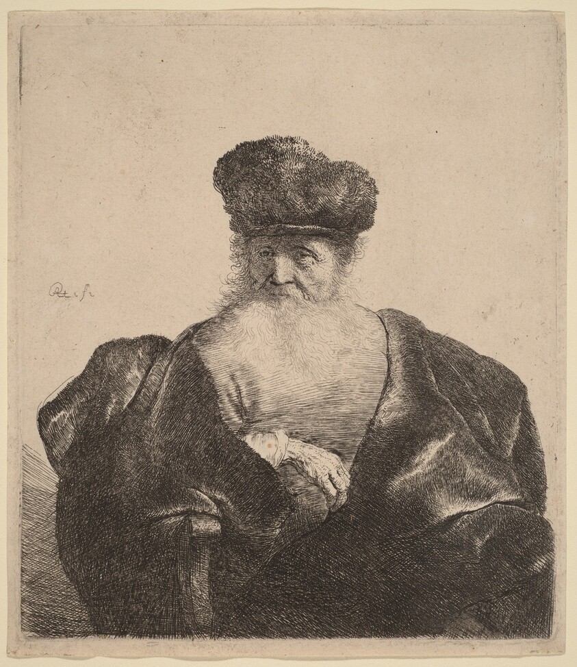 Old Man with Beard, Fur Cap, and Velvet Cloak