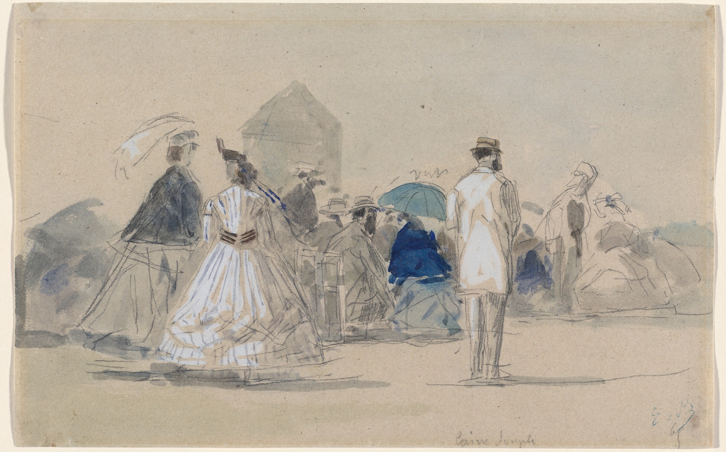 Crinolines on the Beach, Eugène Boudin, c. 1865