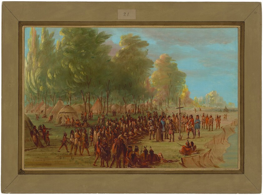 La Salle Erecting a Cross and Taking Possession of the Land.  March 25, 1682
