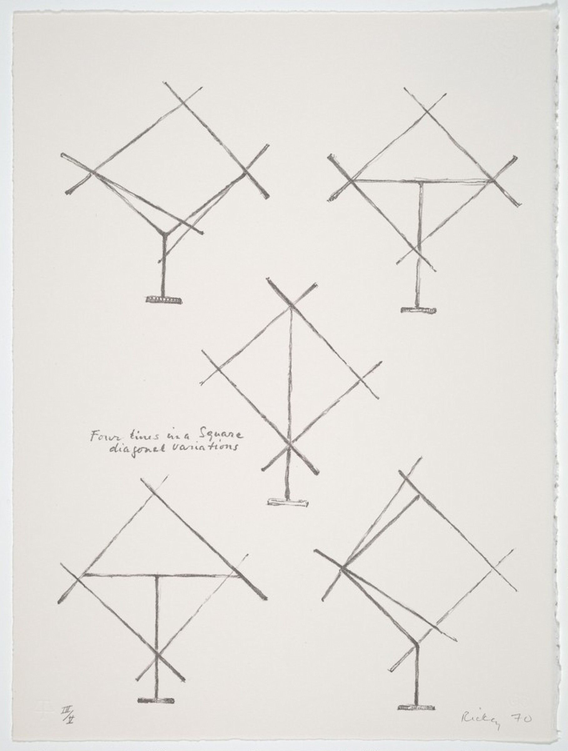 Four Lines in a Square Diagonal Variations, George Rickey, 1970