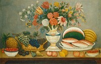 Fruit and Flowers, American 19th Century, mid 19th century