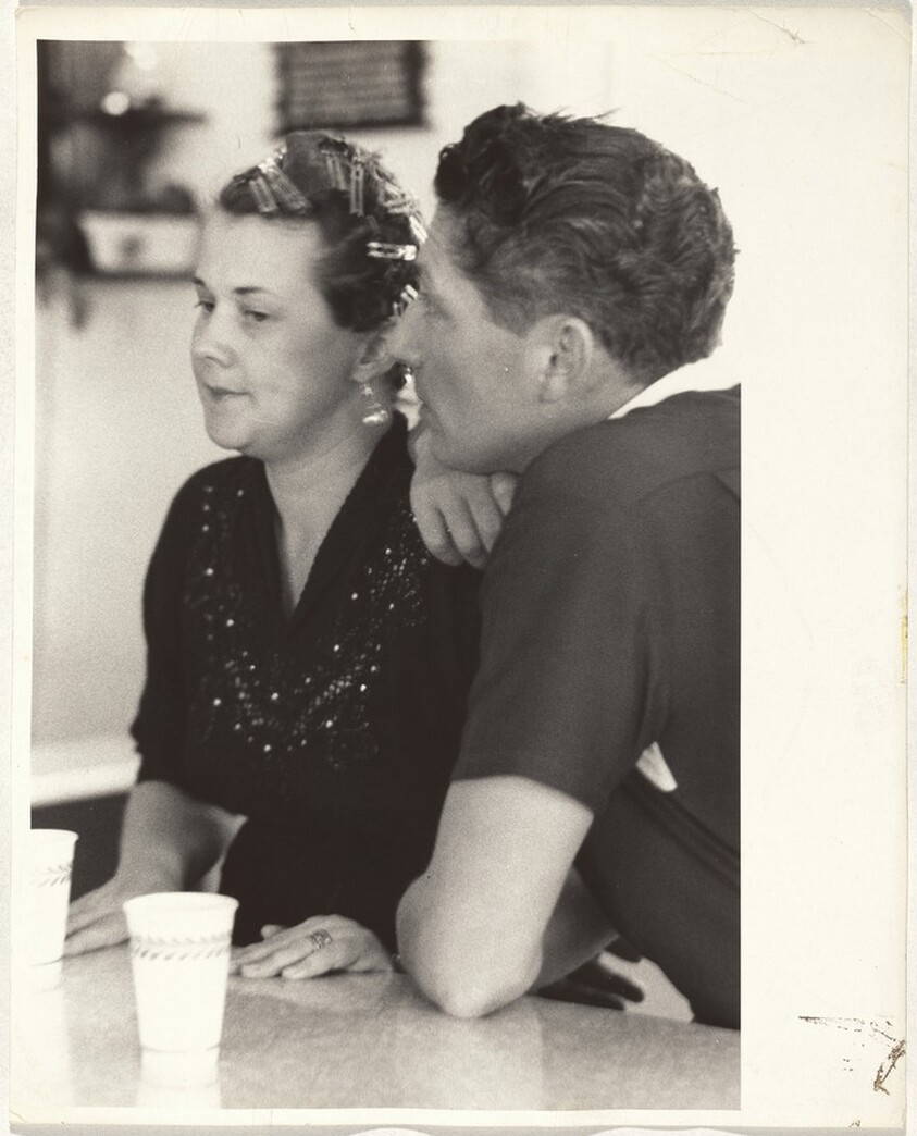 Couple at lunch counter--between Las Vegas and Los Angeles