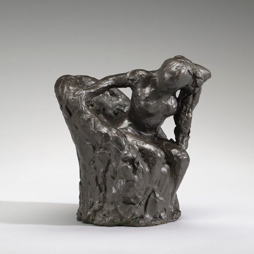 Woman Seated in an Armchair, Wiping Her Neck