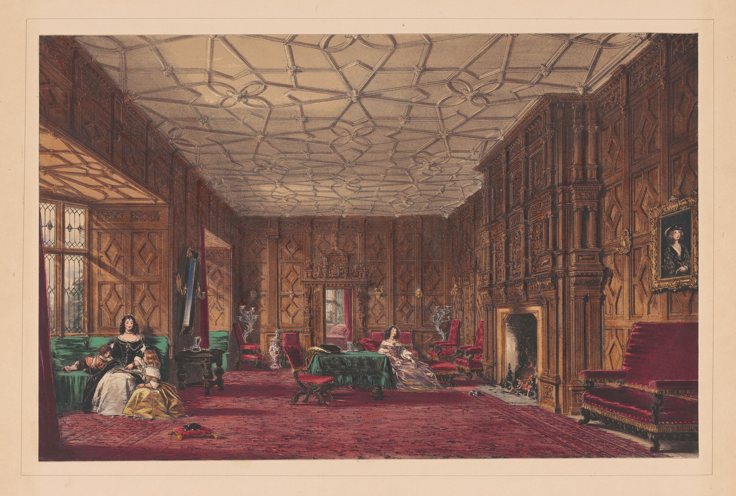 The Drawing Room, Levens, Westmorland, Joseph Nash, 1849