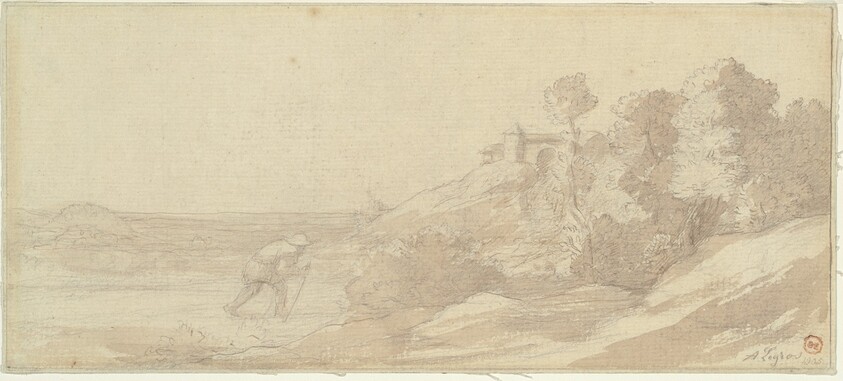 Landscape along a Riverbank with a Figure