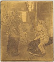 Mary Cassatt at the Louvre: The Etruscan Gallery, Edgar Degas, 1879/1880
