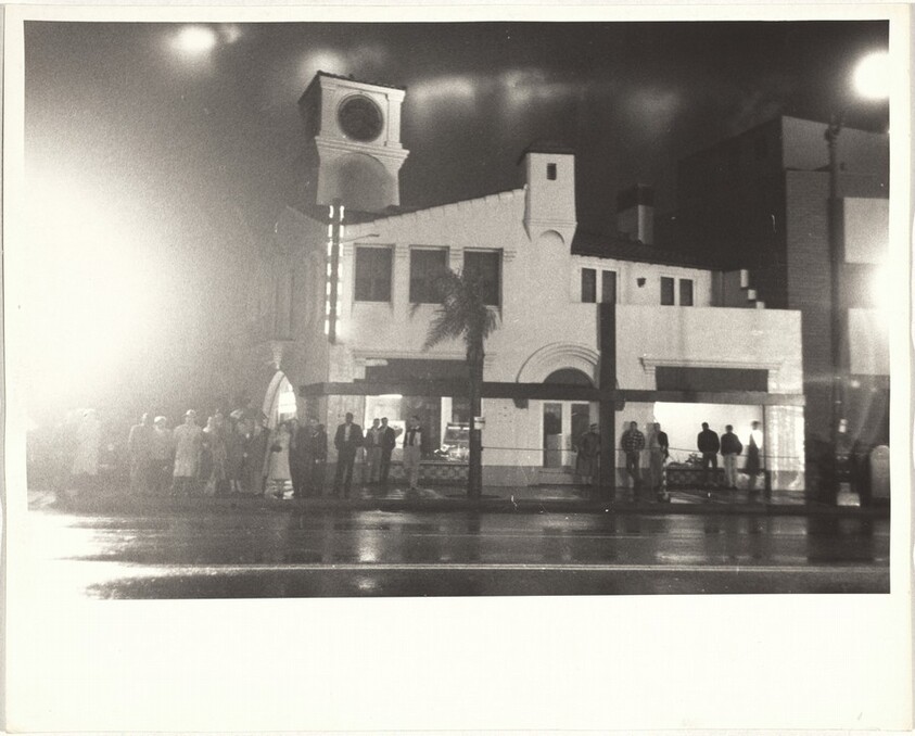 Street at night, movie premiere--Hollywood