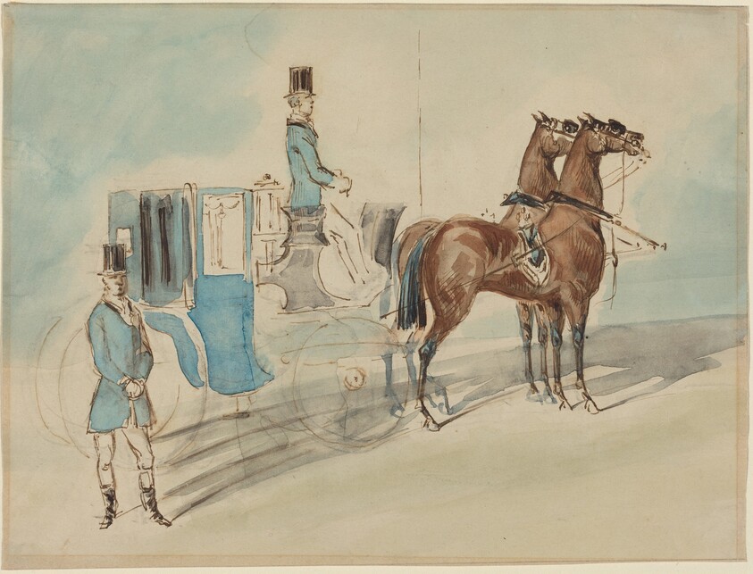 Carriage with Driver and Groom: Spring