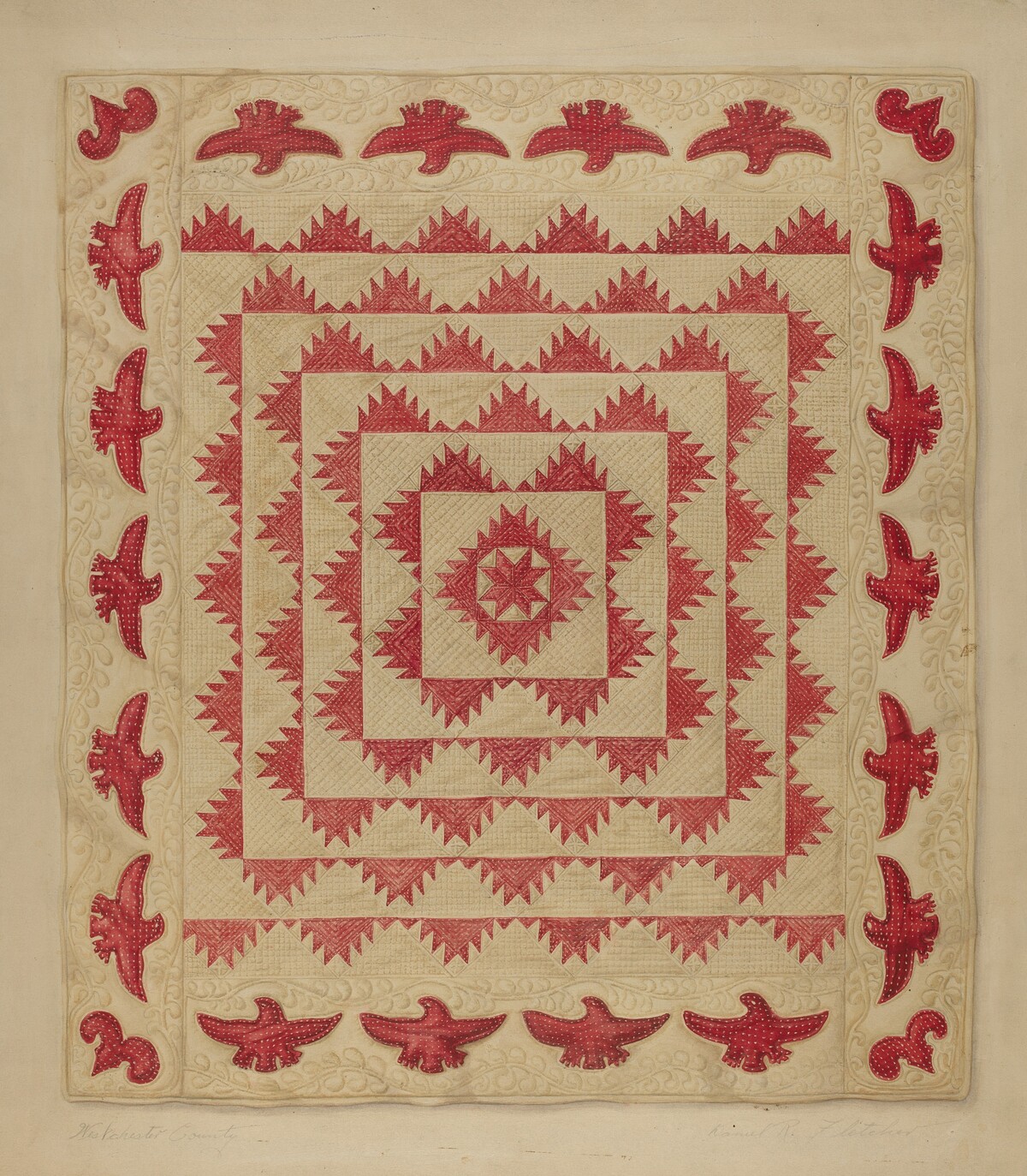 Patchwork Quilt with Eagles