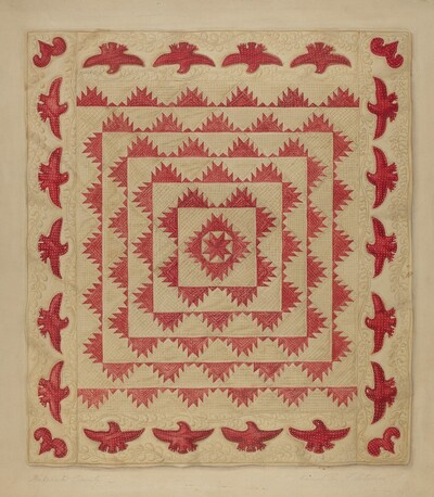 Patchwork Quilt with Eagles