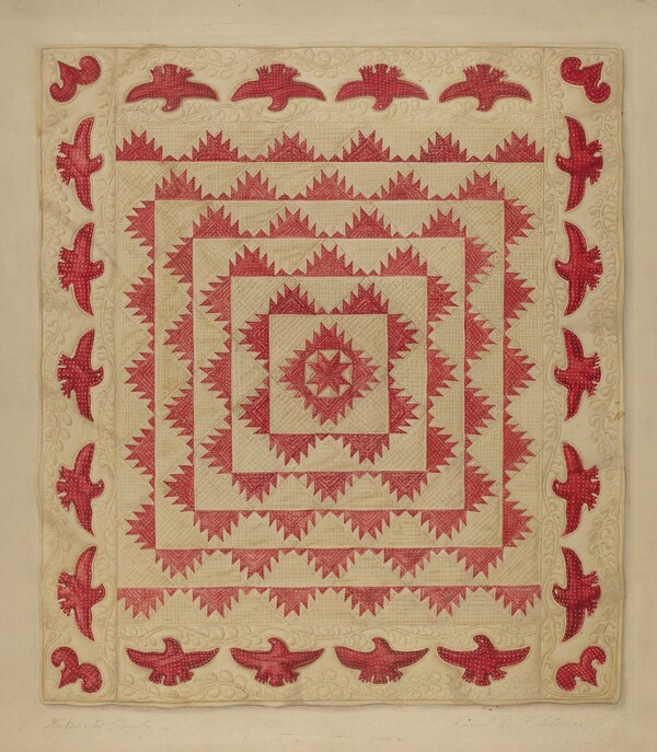 Patchwork Quilt with Eagles