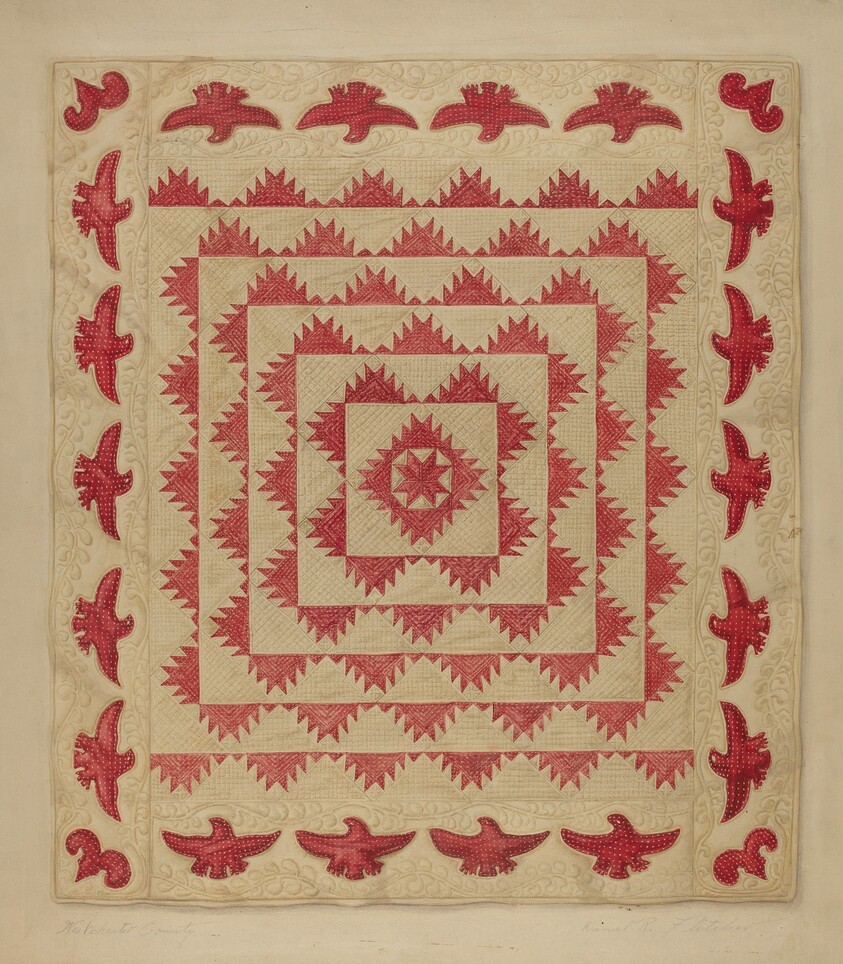 Patchwork Quilt with Eagles