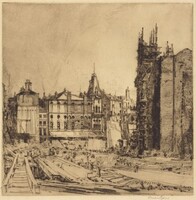 Old and New Gaiety Theaters, Muirhead Bone, 1904