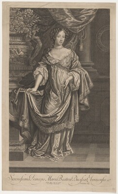 Mary of Modena, as Duchess of York, Pieter van der Banck after Sir Peter Lely, published 1680