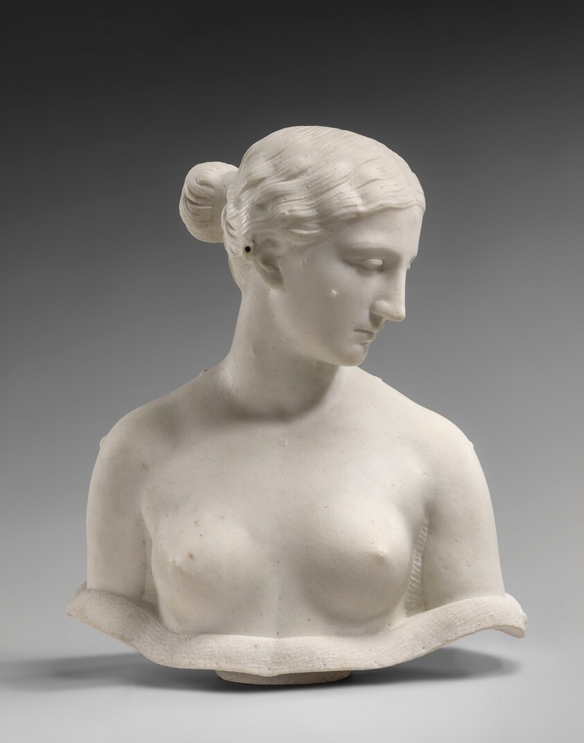 Unfinished bust of "The Greek Slave"