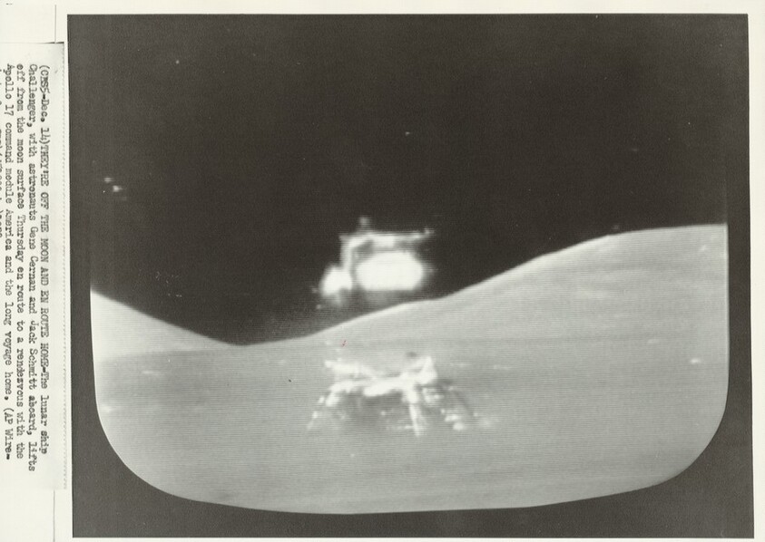 Title from caption on object: “They’re off the Moon and en Route Home”