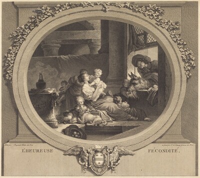 L'heureuse fécondité, Nicolas Delaunay after Jean-Honoré Fragonard, 1777