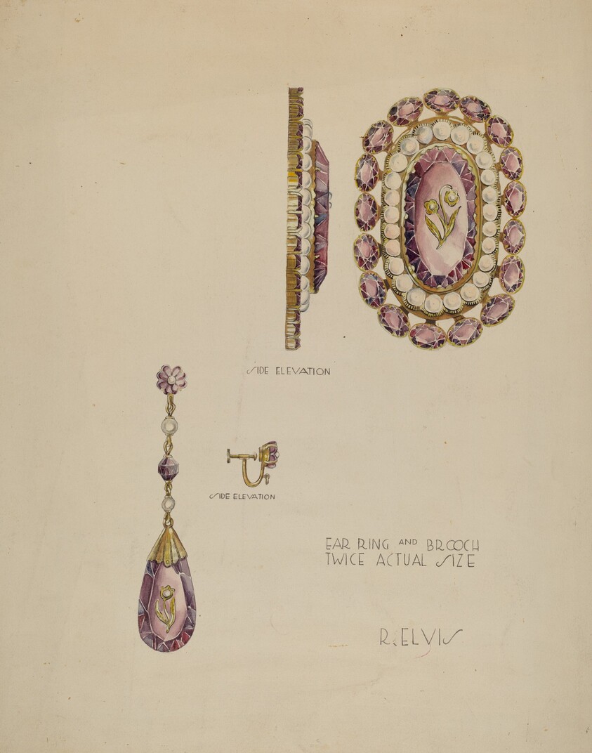 Brooch and Earrings