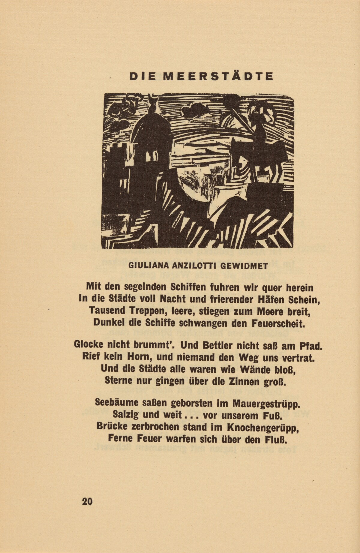 Die Meerstädte (The Sea Cities) (headpiece, page 20) from Georg Heym: Umbra Vitae (Georg Heym: The Shadow of Life)