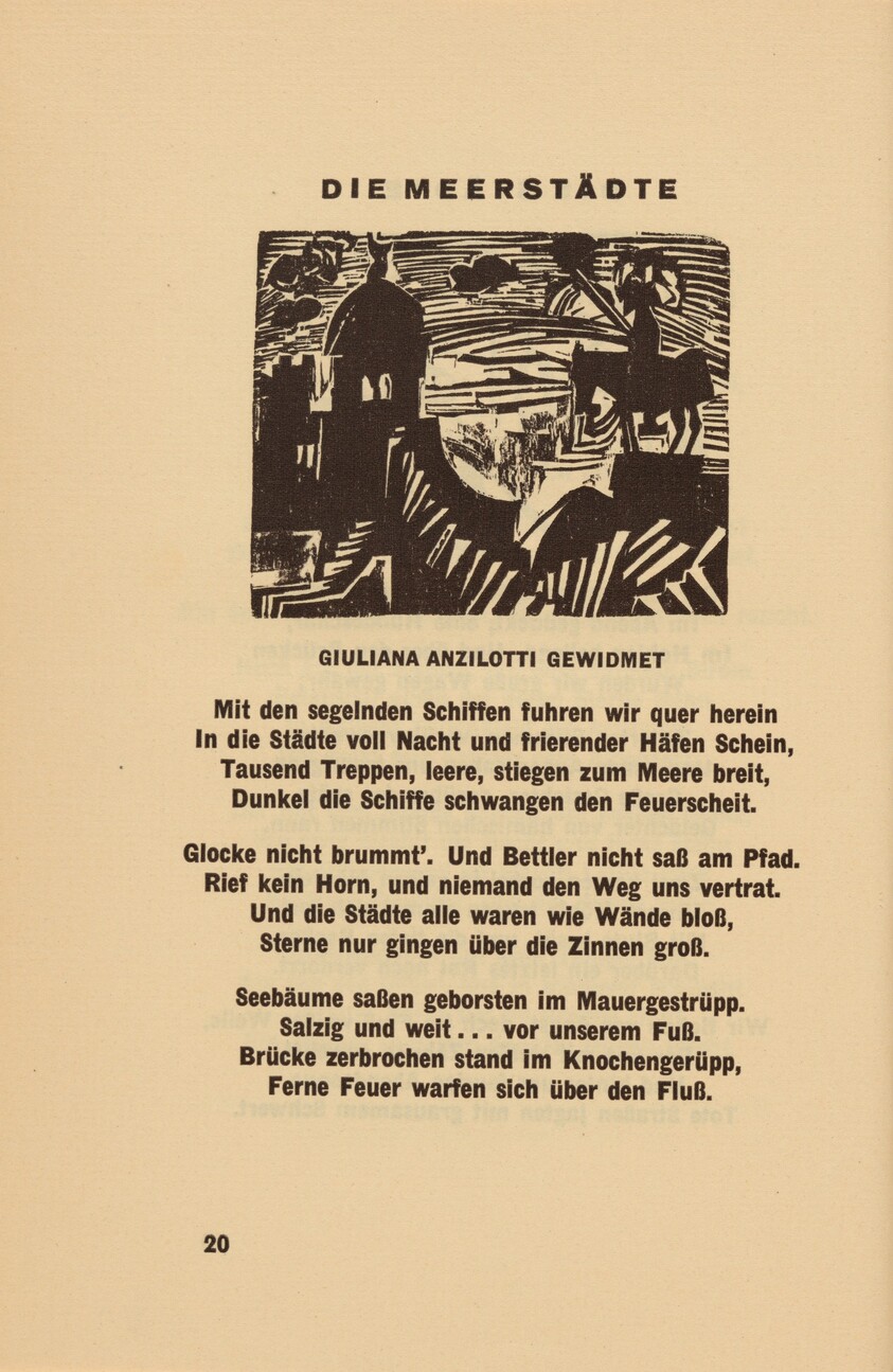 Die Meerstädte (The Sea Cities) (headpiece, page 20) from Georg Heym: Umbra Vitae (Georg Heym: The Shadow of Life)