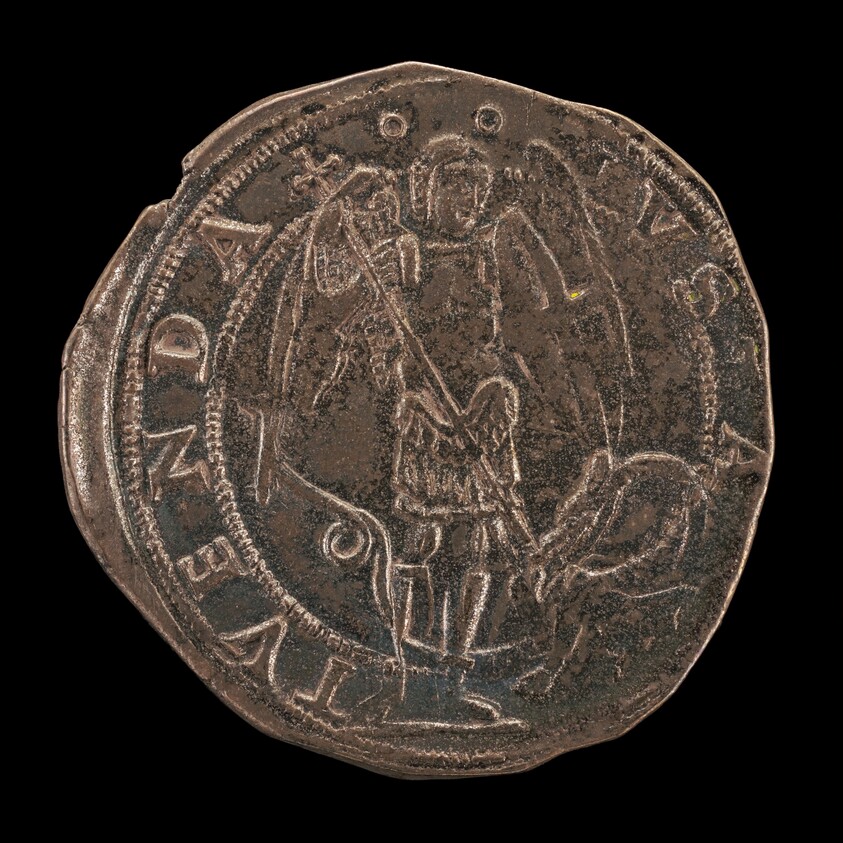 Saint Michael Spearing the Dragon [reverse]