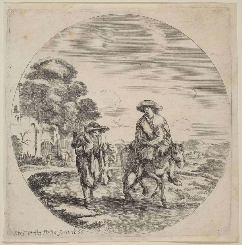 Two Peasants Traveling in a Landscape