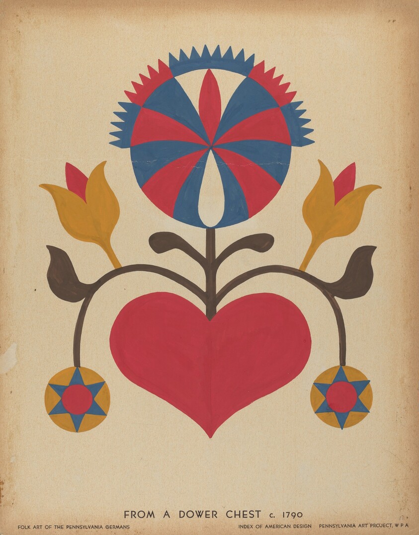 Drawing for Plate 13: From the Portfolio "Folk Art of Rural Pennsylvania"