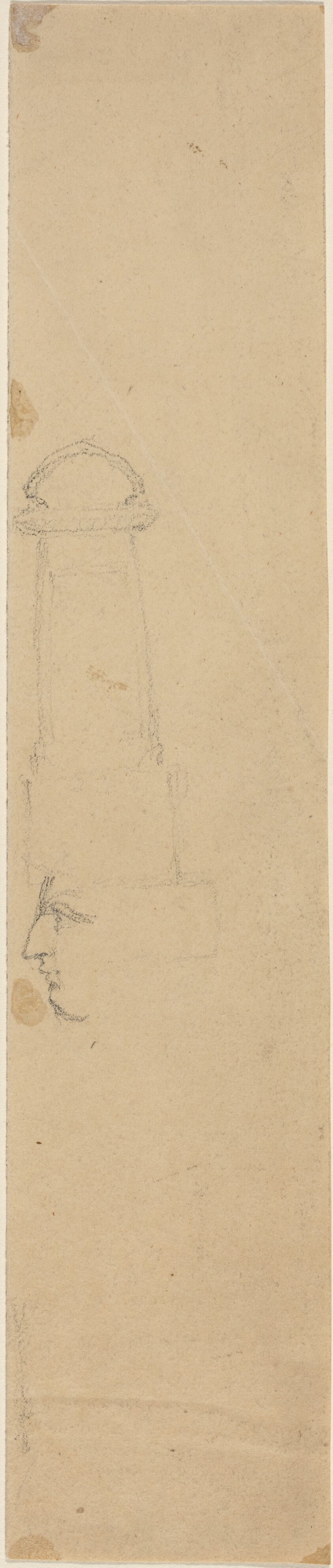 Face in Profile Facing Left and Monument