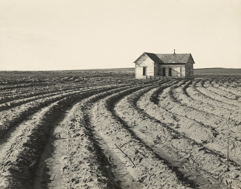 Power farming displaces tenants from the land in the western dry cotton area, Childress County, Texas