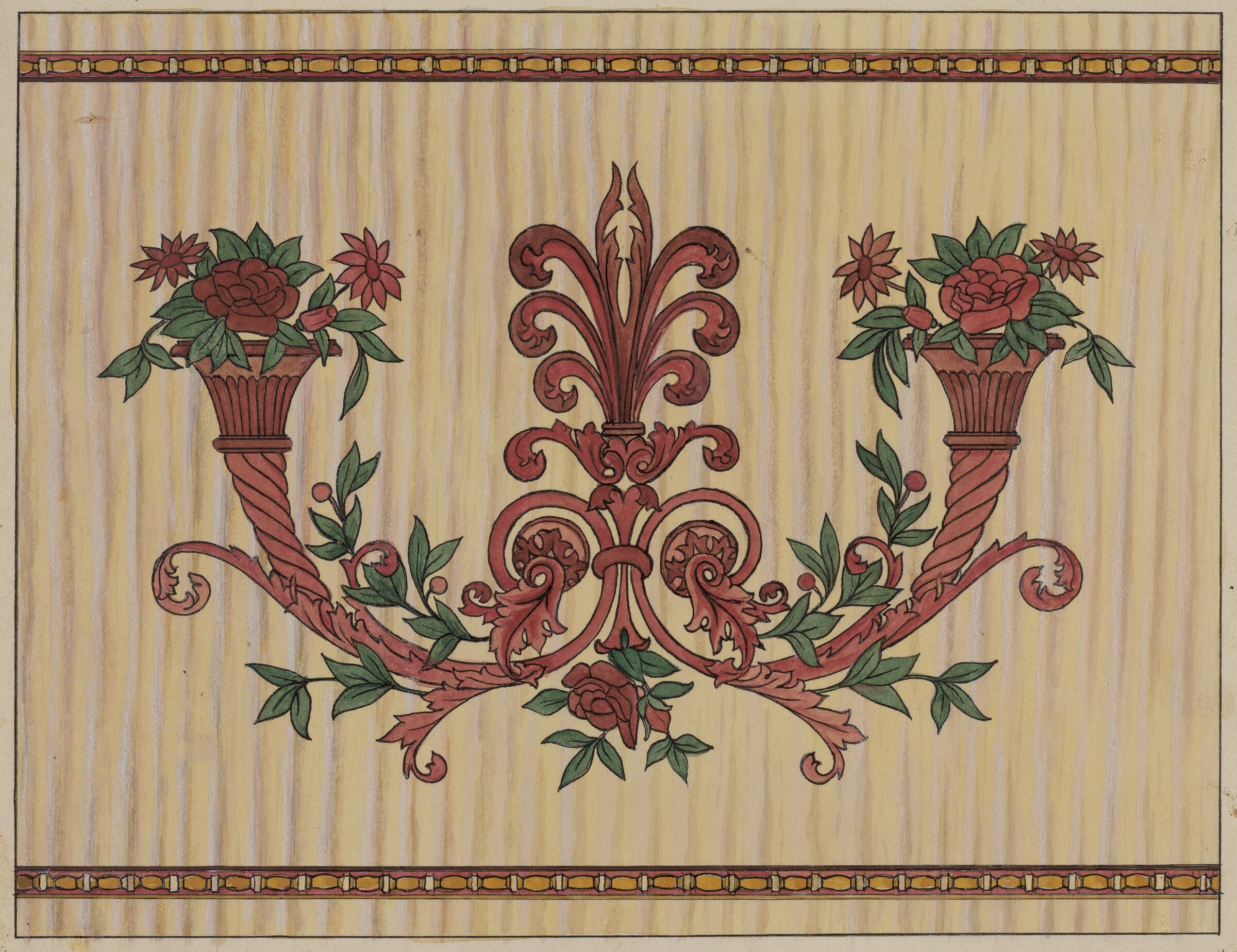 Decorative Panel from Rail Car Interior, Wellington Blewett, c. 1936