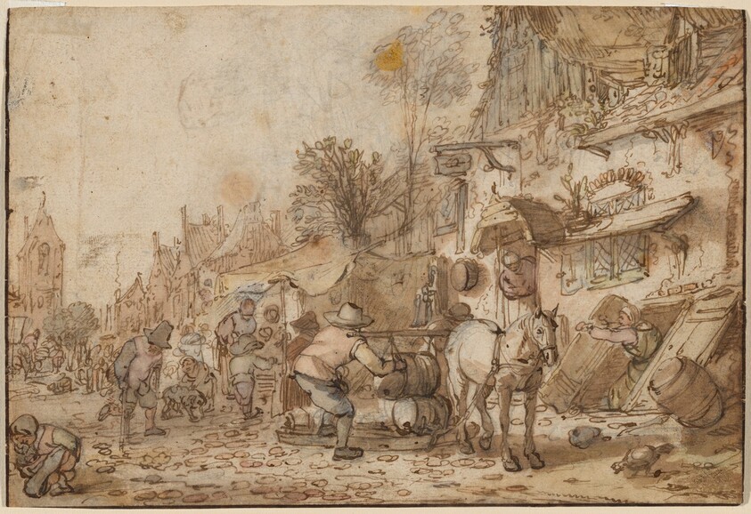 Workmen before an Inn