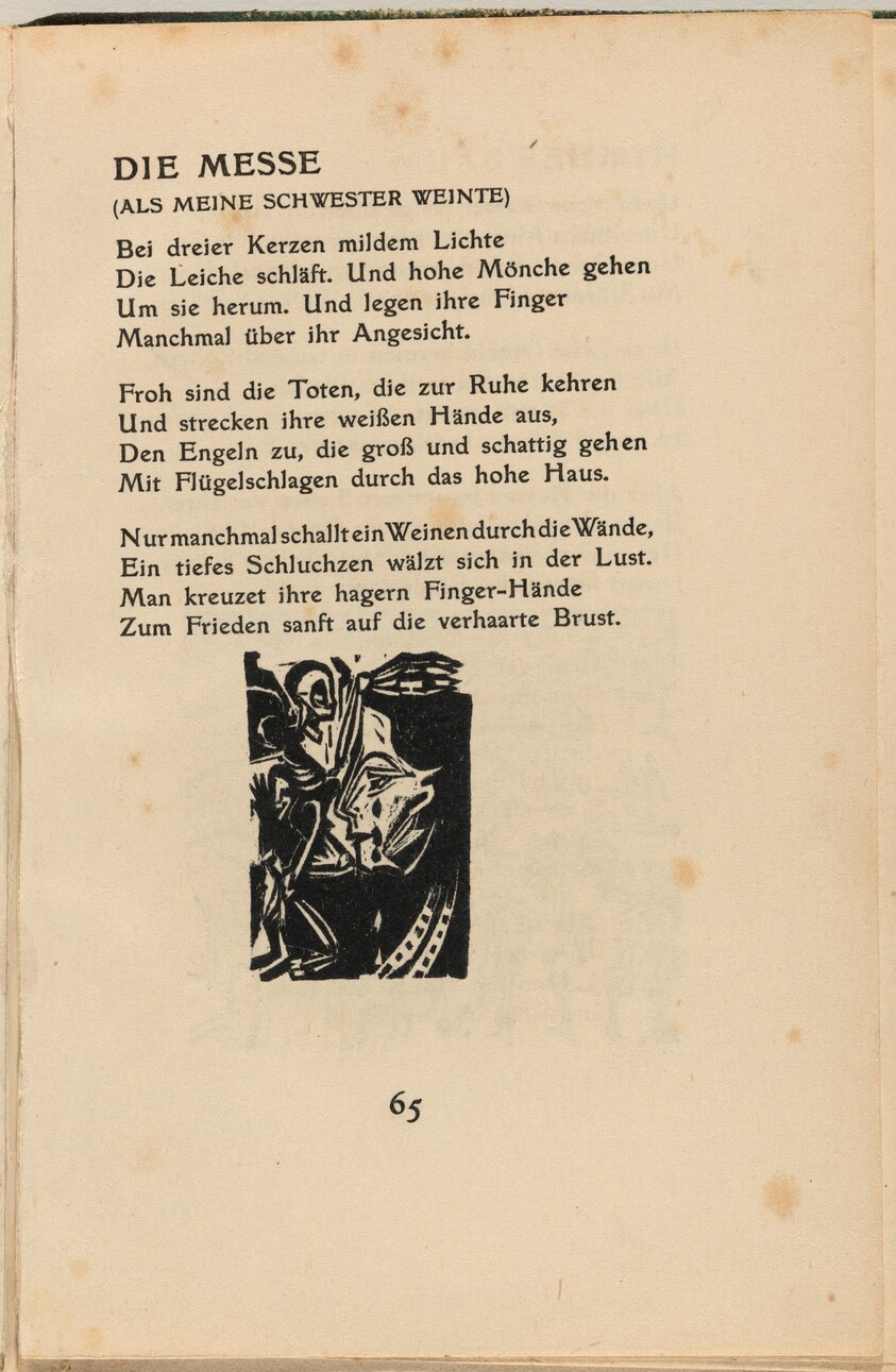 Die Messe (The Mass) (in-text plate) from mock-up of Georg Heym: Umbra Vitae (Georg Heym: Shadow of Life)
