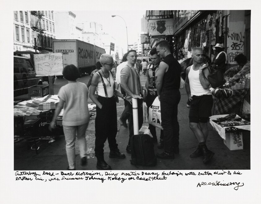 Gutterboy band—Barb Morrison, Dito Montiel Danny Hulsizer with button shirt & his brother Eric, with drummer Johnny Koncz on Canal Street