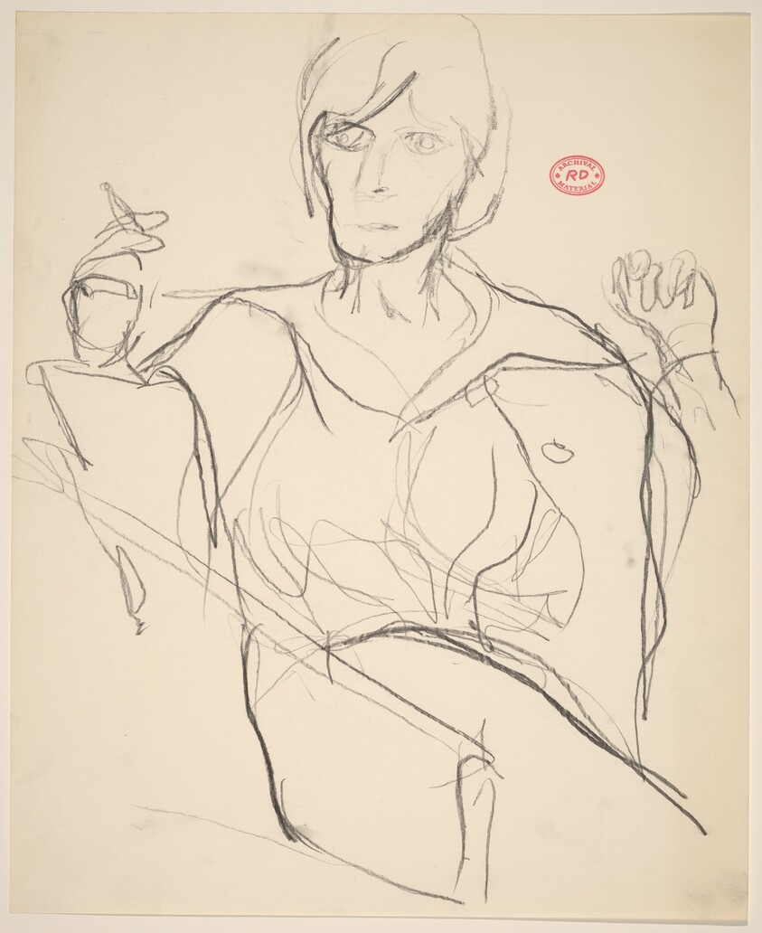 Untitled [seated woman holding a cigarette]