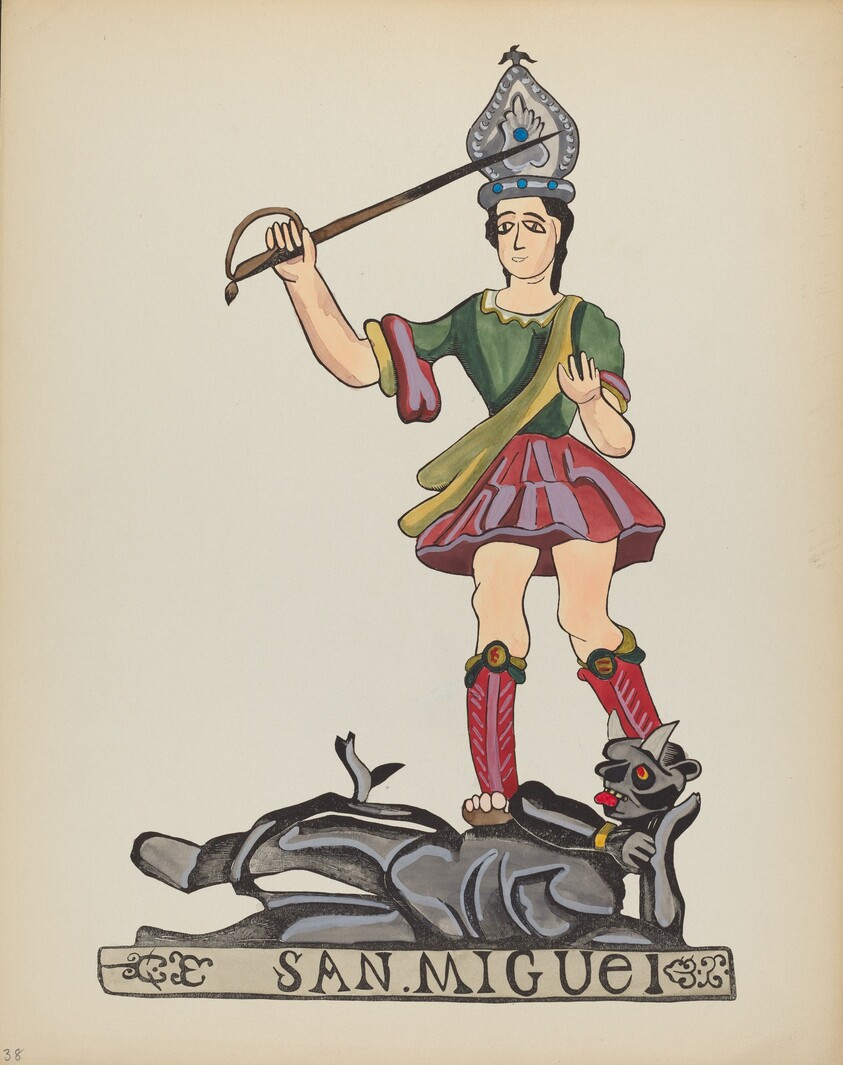 Plate 38: Saint Michael: From Portfolio "Spanish Colonial Designs of New Mexico"