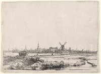 View of Amsterdam from the Northwest, Rembrandt van Rijn, c. 1640