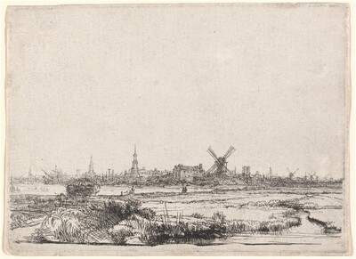 View of Amsterdam from the Northwest, Rembrandt van Rijn, c. 1640